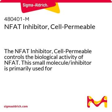 NFAT Inhibitor, Cell-Permeable The NFAT Inhibitor, Cell-Permeable controls the biological activity of NFAT. This small molecule/inhibitor is primarily used for Inflammation/Immunology applications.