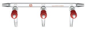 Aldrich&#174; single bank manifolds with high-vacuum PTFE valves manifold with vacuum-gauge port, positions, 5