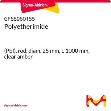 Polyetherimide (PEI), rod, diam. 25&#160;mm, L 1000&#160;mm, clear amber