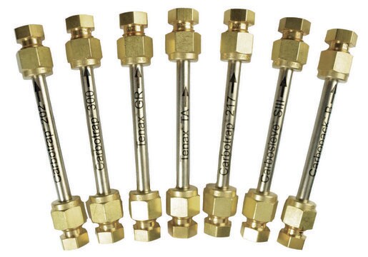 Carbotrap&#174; 300 O.D. × L 1/4&#160;in. × 3 1/2&#160;in., stainless steel TD tube, Sealed with Brass Endcaps, preconditioned, pkg of 10&#160;ea