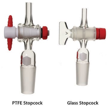 Aldrich&#174; septum-inlet adapter with stopcock Plain, joint: ST/NS 14/20, PTFE stopcock