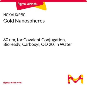 Gold Nanospheres 80&#160;nm, for Covalent Conjugation, Bioready, Carboxyl, OD 20, in Water