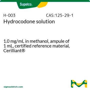 Hydrocodone solution 1.0&#160;mg/mL in methanol, ampule of 1&#160;mL, certified reference material, Cerilliant&#174;