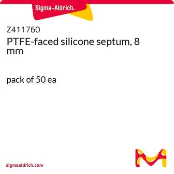 PTFE-faced silicone septum, 8 mm pack of 50&#160;ea