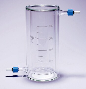 Pyrex&#174; Beakers, jacketed with PTFE screwthread 600&#160;mL