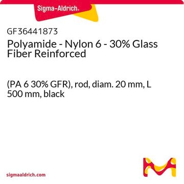 Polyamide - Nylon 6 - 30% Glass Fiber Reinforced (PA 6 30% GFR), rod, diam. 20&#160;mm, L 500&#160;mm, black