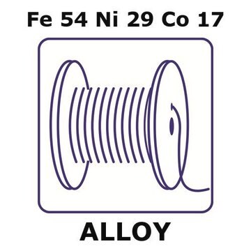 Glass Sealing Alloy, Fe54Ni29Co17 100m wire, 0.5mm diameter, annealed