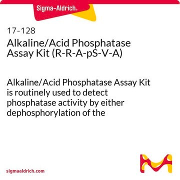 Alkaline/Acid Phosphatase Assay Kit (R-R-A-pS-V-A) Alkaline/Acid Phosphatase Assay Kit is routinely used to detect phosphatase activity by either dephosphorylation of the phosphopeptide (RRApSVA) or hydrolysis of pNPP.