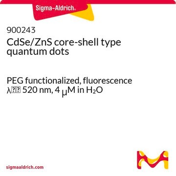 CdSe/ZnS core-shell type quantum dots PEG functionalized, fluorescence &#955;em&#160;520&#160;nm, 4&#160;&#956;M in H2O