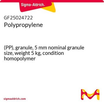 Polypropylene (PP), granule, 5&#160;mm nominal granule size, weight 5&#160;kg, condition homopolymer