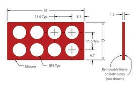 Grace Bio-Labs Press-To-Seal silicone isolator, No PSA wells, 8 (Round, 9mm diameter, 1.7mm depth)