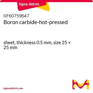 Boron carbide-hot-pressed sheet, thickness 0.5&#160;mm, size 25 × 25&#160;mm