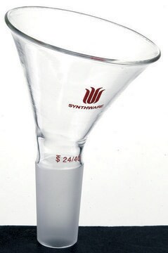 Synthware&#8482; powder funnel with 60 degree offset joint: ST/NS 24/40, top diam. 75&#160;mm