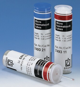 BRAND&#174; micro haematocrit capillary sodium hep. w/o cal. mark I.D 1