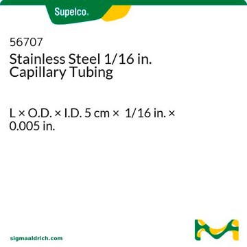 Stainless Steel 1/16 in. Capillary Tubing L × O.D. × I.D. 5&#160;cm × 1/16&#160;in. × 0.005&#160;in.