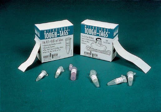 Tough-Tags&#8482; microcentrifuge tube labels size 1.28&#160;in. × 0.5&#160;in., white