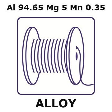 Aluminum alloy 5056 wire, Al 94.65%/Mg 5%/Mn 0.35%, 0.05&#160;mm diameter, length 100 m, temper hard