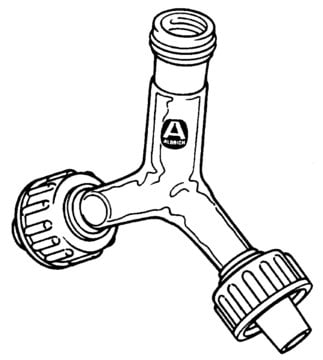 Three-way adapter male Joints: ST/NS 14/20 (2), female joint: ST/NS 14/20