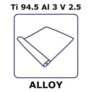 Titanium-aluminum-vanadium alloy, Ti94.5Al3V2.5 foil, 0.5m coil, 0.030mm thickness, annealed