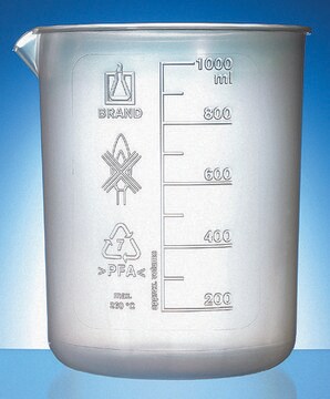 BRAND&#174; Griffin beaker with spout low form, PFA, volume 1000&#160;mL