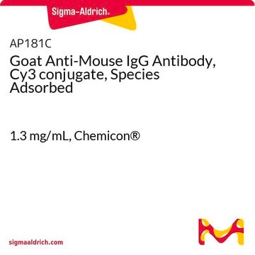 Goat Anti-Mouse IgG Antibody, Cy3 conjugate, Species Adsorbed 1.3&#160;mg/mL, Chemicon&#174;