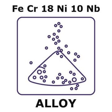 Stainless steel - AISI 347 powder, 45 max. part. size (micron), Fe/Cr18%/Ni10%/Nb%, weight 50&#160;g, condition atomized