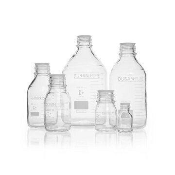 DURAN&#174; PURE Bottle clear, graduated, neck joint: threaded GL45, dust cover, without cap, bottle capacity 500&#160;mL