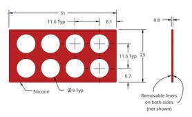 Grace Bio-Labs Press-To-Seal silicone isolator, No PSA wells, 8 (Round, 9mm diameter, 0.8mm depth)