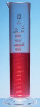 BRAND&#174; graduated cylinder low form embossed scale volume 50&#160;mL, polypropylene