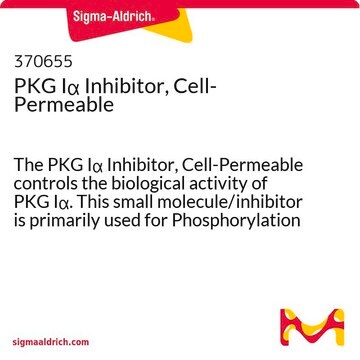 PKG I&#945; Inhibitor, Cell-Permeable The PKG I&#945; Inhibitor, Cell-Permeable controls the biological activity of PKG I&#945;. This small molecule/inhibitor is primarily used for Phosphorylation &amp; Dephosphorylation applications.