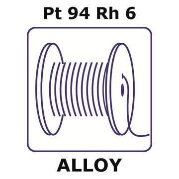 Platinum/Rhodium wire, Pt 94%/Rh 6%, 1.0&#160;mm diameter, length 0.1 m, temper annealed