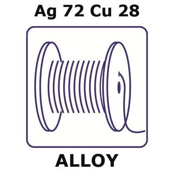 Silver/Copper wire, 1.0&#160;mm diameter, Ag72%/Cu28%, temper as drawn, length 20 m