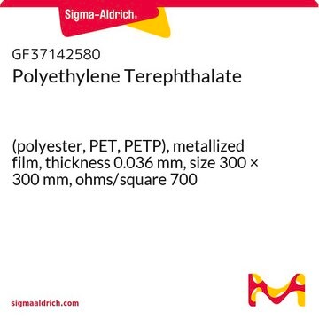 Polyethylene Terephthalate (polyester, PET, PETP), metallized film, thickness 0.036&#160;mm, size 300 × 300&#160;mm, ohms/square 700