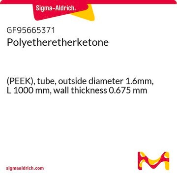 Polyetheretherketone (PEEK), tube, outside diameter 1.6mm, L 1000&#160;mm, wall thickness 0.675&#160;mm