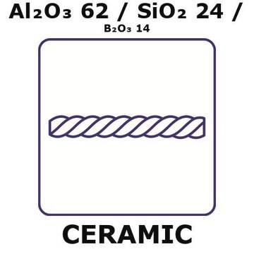 Alumina/Silica/Boria fiber, Al2O3 62%/SiO2 24%/B2O3 14%, tex number 100, length 5 m, filament diameter 0.011mm