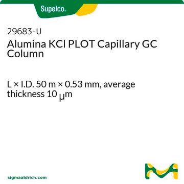 Alumina KCl PLOT Capillary GC Column L × I.D. 50&#160;m × 0.53&#160;mm, average thickness 10&#160;&#956;m