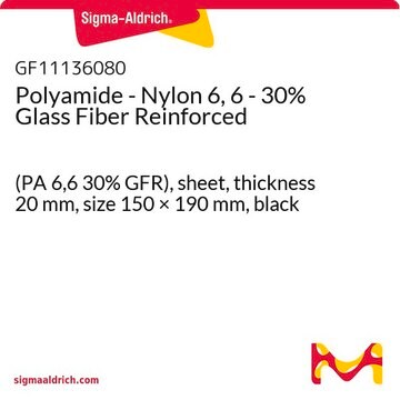 Polyamide - Nylon 6, 6 - 30% Glass Fiber Reinforced (PA 6,6 30% GFR), sheet, thickness 20&#160;mm, size 150 × 190&#160;mm, black