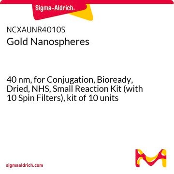 Gold Nanospheres 40&#160;nm, for Conjugation, Bioready, Dried, NHS, Small Reaction Kit (with 10 Spin Filters), kit of 10&#160;units