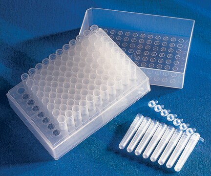 Corning&#174; 8-cap strips for 1.2 mL cluster tubes and cluster tube strips 96 well cluster tube 8-cap strips, polyethylene, sterile, 120/cs