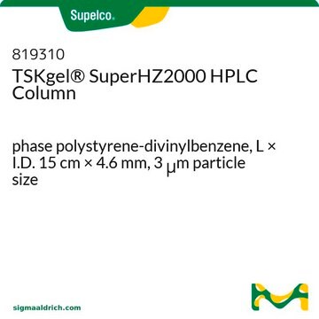 TSKgel&#174; SuperHZ2000 HPLC Column phase polystyrene-divinylbenzene, L × I.D. 15&#160;cm × 4.6&#160;mm, 3&#160;&#956;m particle size