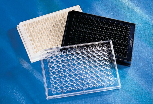 Corning&#174; 96 Well Half-Area Microplate flat bottom clear, white polystyrene, Tissue Culture (TC)-treated surface, bag of 20, sterile, lid