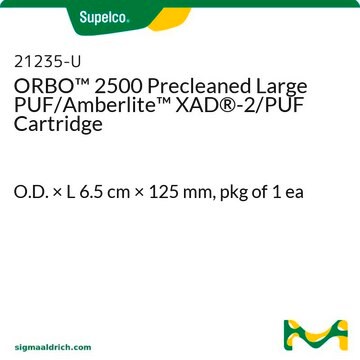 ORBO&#8482; 2500 Precleaned Large PUF/Amberlite&#8482; XAD&#174;-2/PUF Cartridge O.D. × L 6.5&#160;cm × 125&#160;mm, pkg of 1&#160;ea