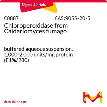 Chloroperoxidase from Caldariomyces fumago buffered aqueous suspension, 1,000-2,000&#160;units/mg protein (E1%/280)