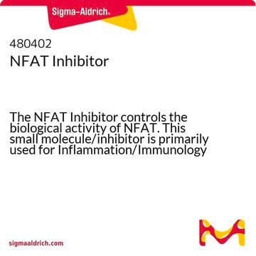 NFAT Inhibitor The NFAT Inhibitor controls the biological activity of NFAT. This small molecule/inhibitor is primarily used for Inflammation/Immunology applications.