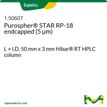 Colonne Purospher&#174;&nbsp;STAR&nbsp;RP-18 Endcapped (5&nbsp;µm) L × I.D. 50 mm x 3 mm Hibar&#174; RT HPLC column