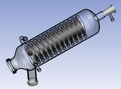 Ace rotary evaporator condenser complete "A" assembly plastic-coated glass, fits Büchi&#174; models R-200/R-205 and R-114/R-144