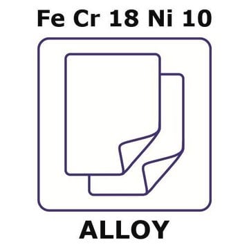 Stainless steel - AISI 304l foil, thickness 3.0&#160;mm, Fe/Cr18%/Ni10%, size 50 × 50&#160;mm, condition scotch-briteö polish finish both sides