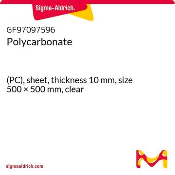 Polycarbonate (PC), sheet, thickness 10&#160;mm, size 500 × 500&#160;mm, clear