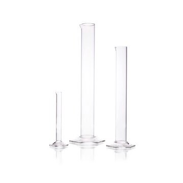 DURAN&#174; measuring cylinder ungraduated with hexagonal base glass, cylinder capacity 100&#160;mL, unstamped