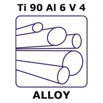 Titanium-aluminum-vanadium alloy, Ti90Al6V4 200mm rod, 25.0mm diameter